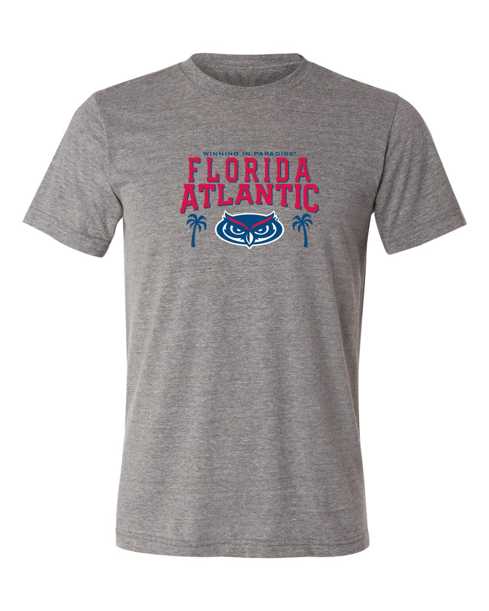 Florida Atlantic Owls Premium Tri-Blend Tee Shirt - FAU Logo Winning in Paradise