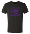 Northern Iowa Panthers Premium Tri-Blend Tee Shirt - Purple UNI Panthers Logo on Black