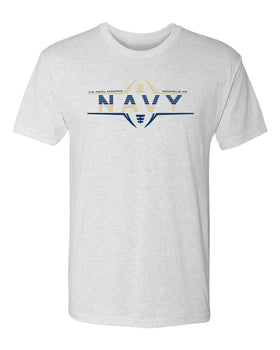Navy Midshipmen Premium Tri-Blend Tee Shirt - Navy Football Laces