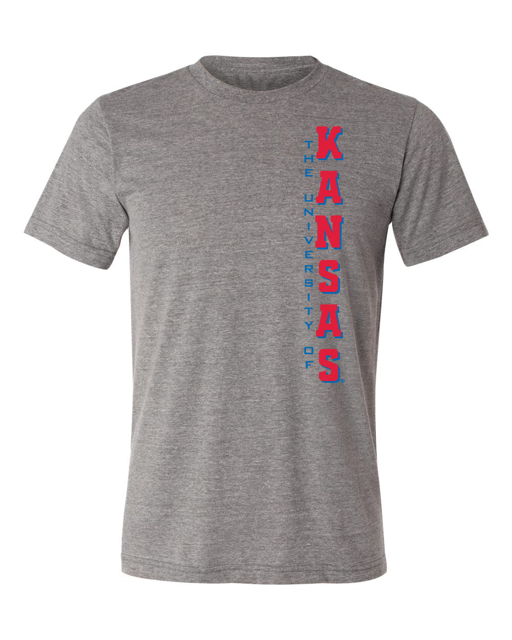 Kansas Jayhawks Premium Tri-Blend Tee Shirt - Vertical University of Kansas