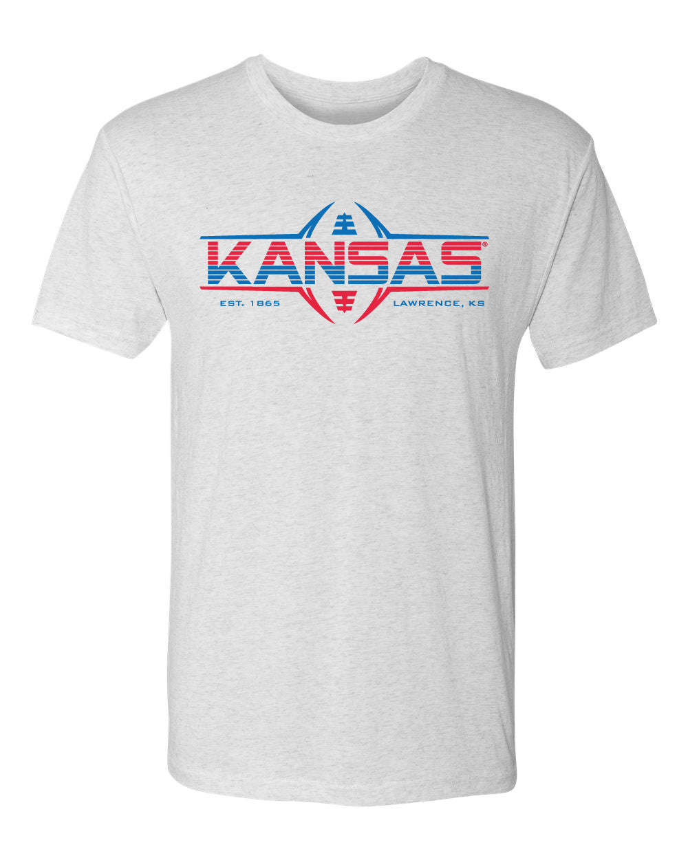 Kansas Jayhawks Premium Tri-Blend Tee Shirt - Kansas Football Laces