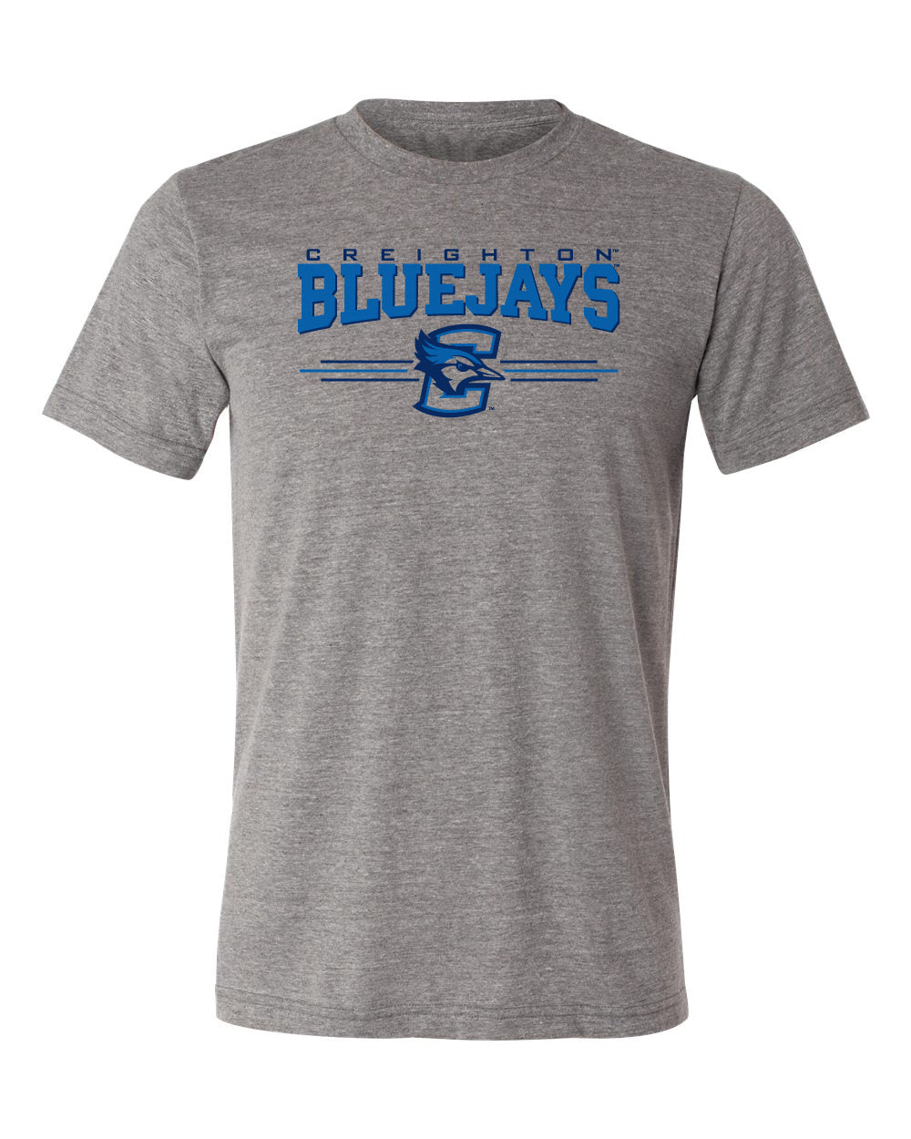 Creighton Bluejays Premium Tri-Blend Tee Shirt - 3 Stripe Primary Logo
