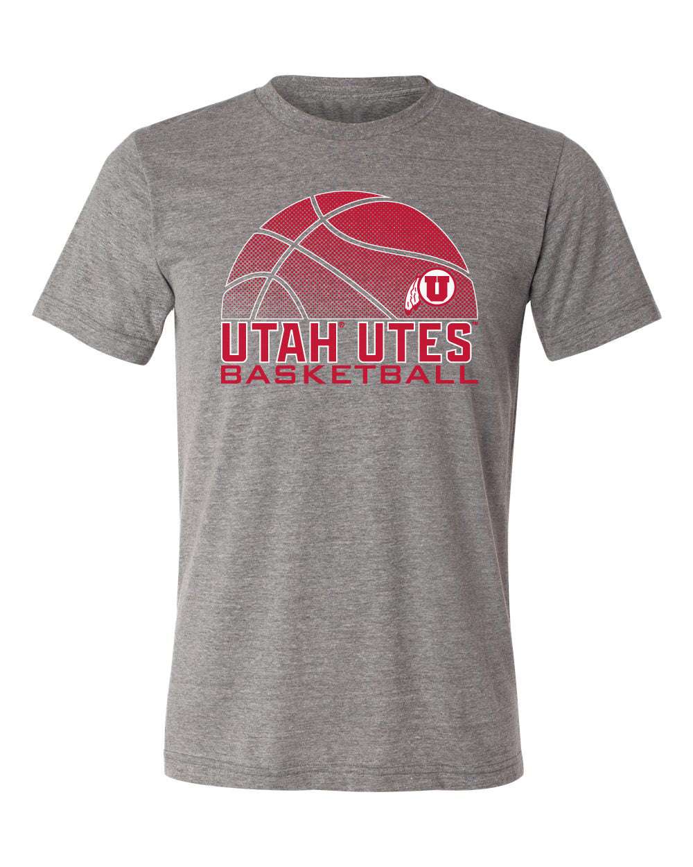 Utah Utes Premium Tri-Blend Tee Shirt - Utah Utes Basketball with Logo
