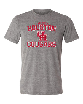 Houston Cougars Premium Tri-Blend Tee Shirt - University of Houston UH Cougars Arch