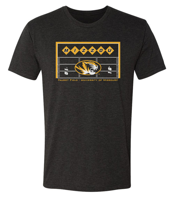 Missouri Tigers Premium Tri-Blend Tee Shirt - Mizzou Football Field Endzone