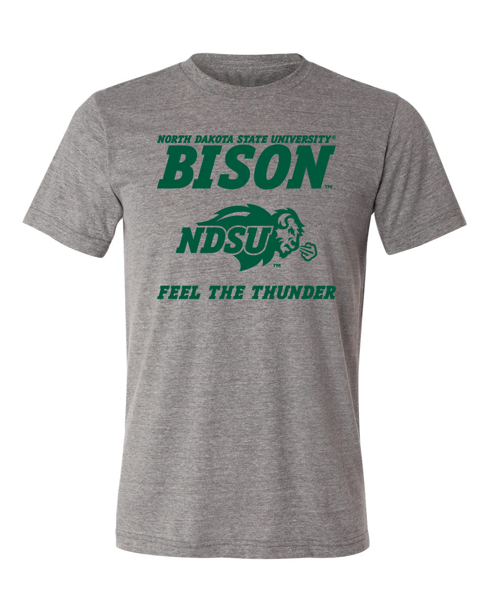NDSU Bison Premium Tri-Blend Tee Shirt - NDSU Bison Feel The Thunder
