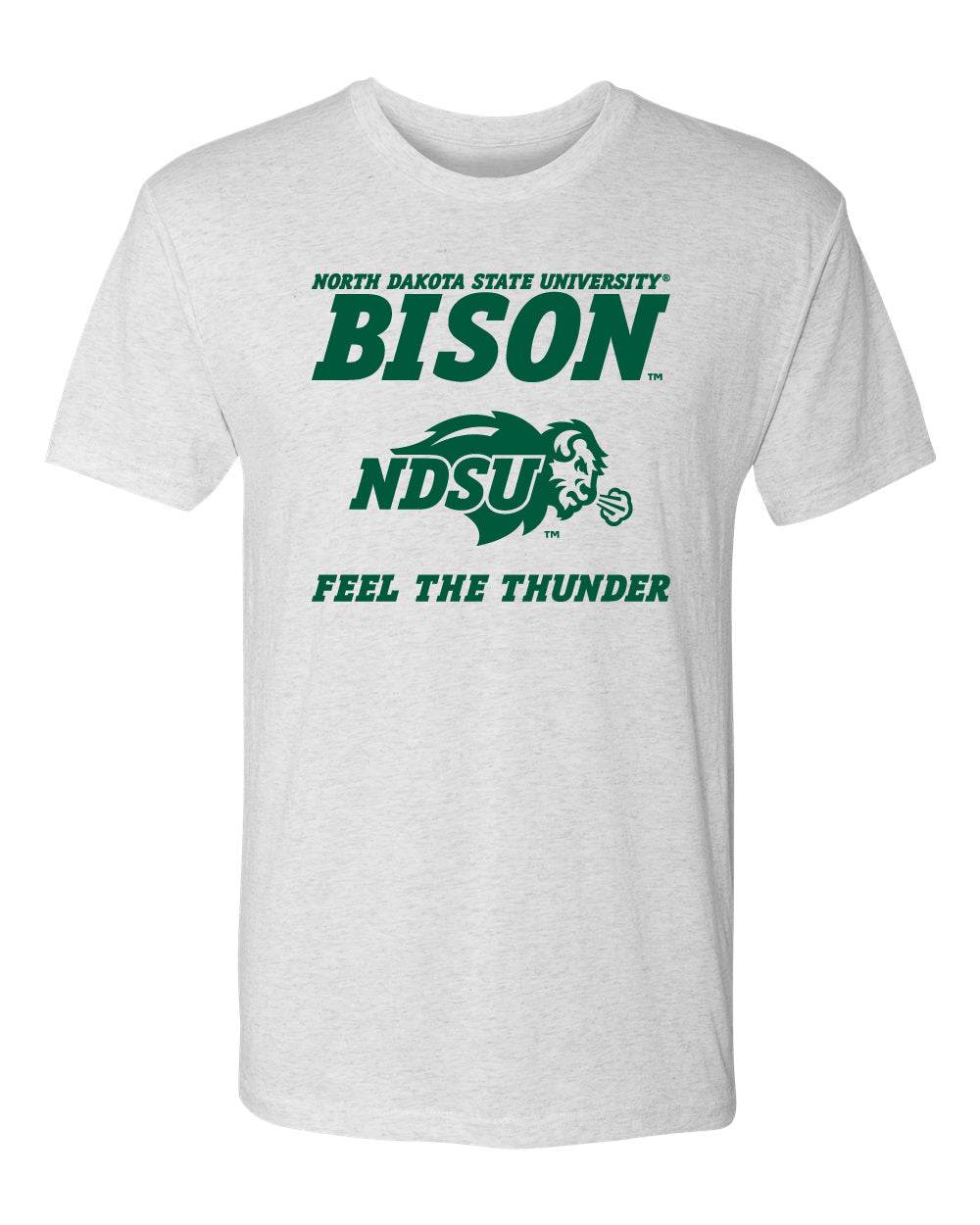NDSU Bison Premium Tri-Blend Tee Shirt - NDSU Bison Feel The Thunder