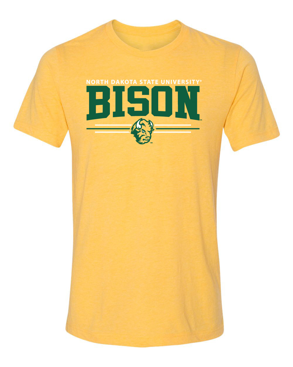 NDSU Bison Premium Tri-Blend Tee Shirt - Bison 3-Stripe