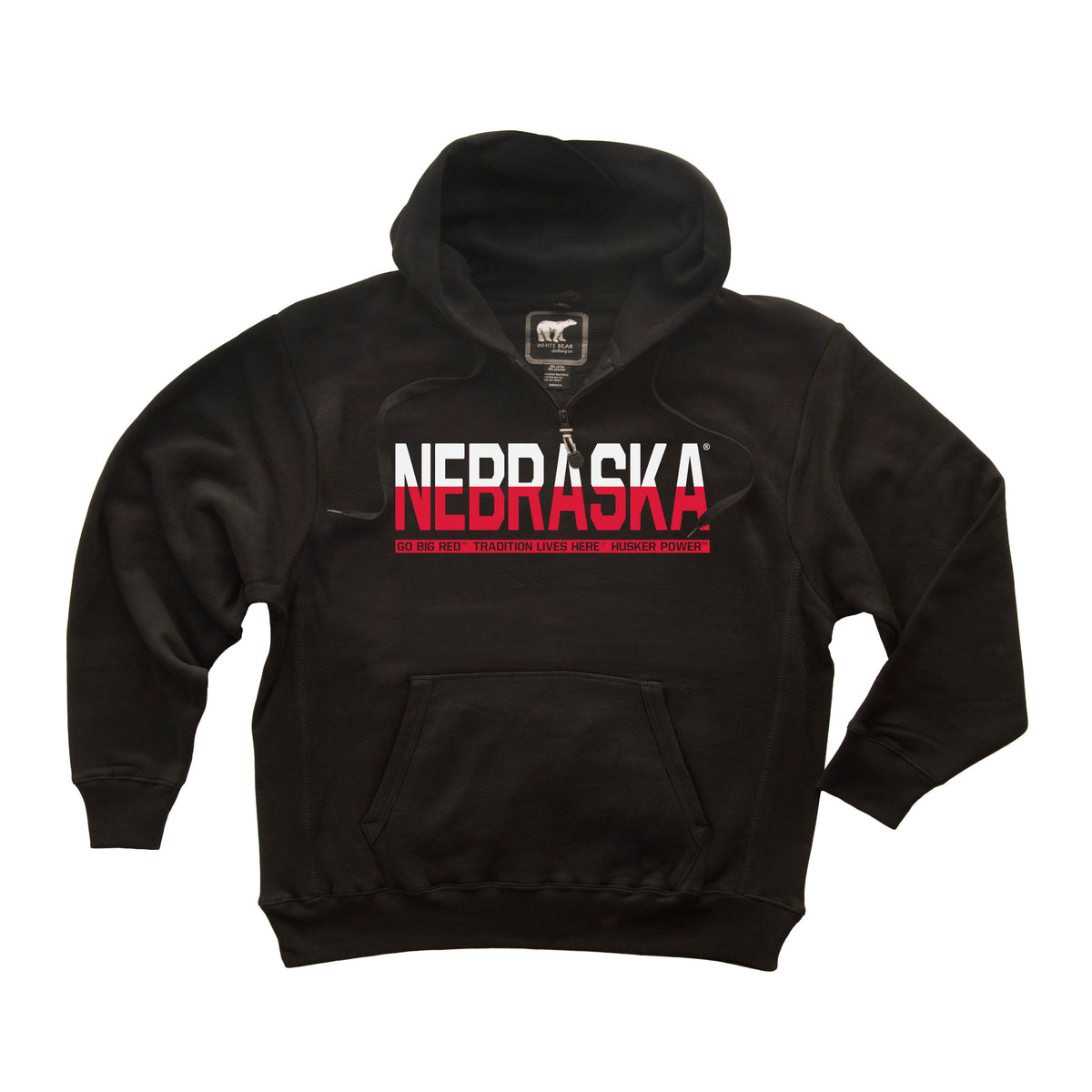 Nebraska Huskers Premium Fleece Hoodie - Half & Half NEBRASKA