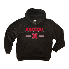 Nebraska Huskers Premium Fleece Hoodie - Huskers Stripe Block N