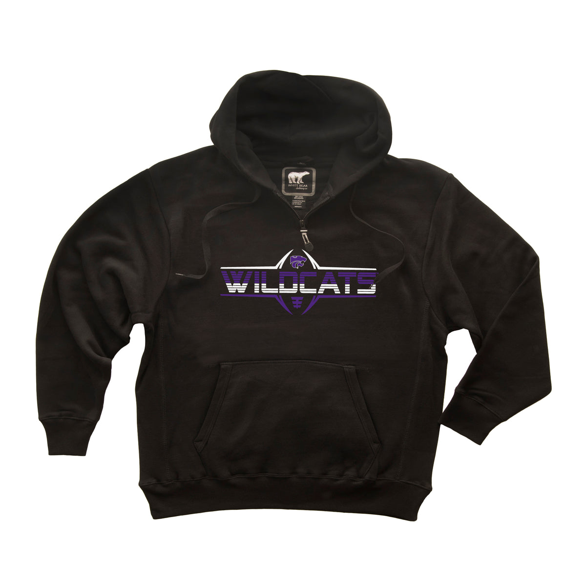 K-State Wildcats Premium Fleece Hoodie - Wildcats Football Striped Laces
