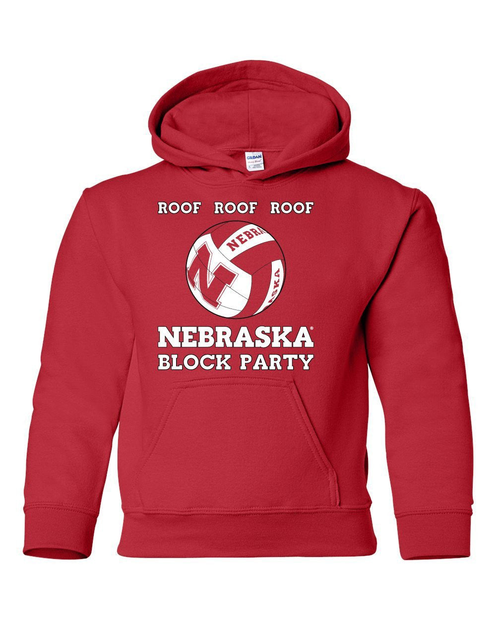 Nebraska Huskers Volleyball ROOF ROOF ROOF Youth Hooded Sweatshirt