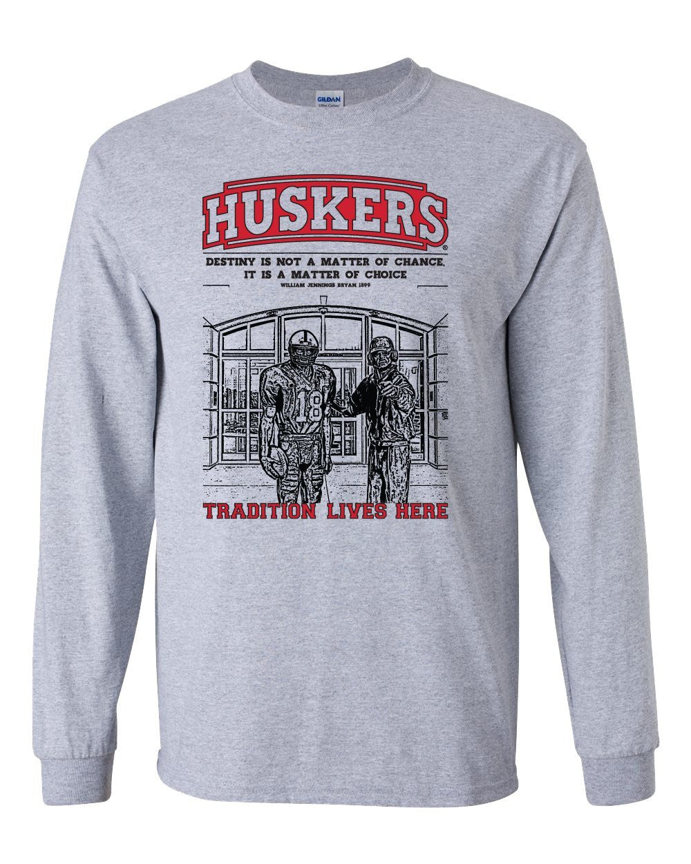 Nebraska Cornhuskers Football Tradition Lives Here "Berringer & Osborne" Long Sleeve Tee Shirt