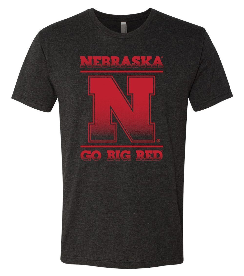 Premium Ultra-Soft Tri-Blend Nebraska Cornhuskers "Nebraska N GO BIG RED" Tee Shirt