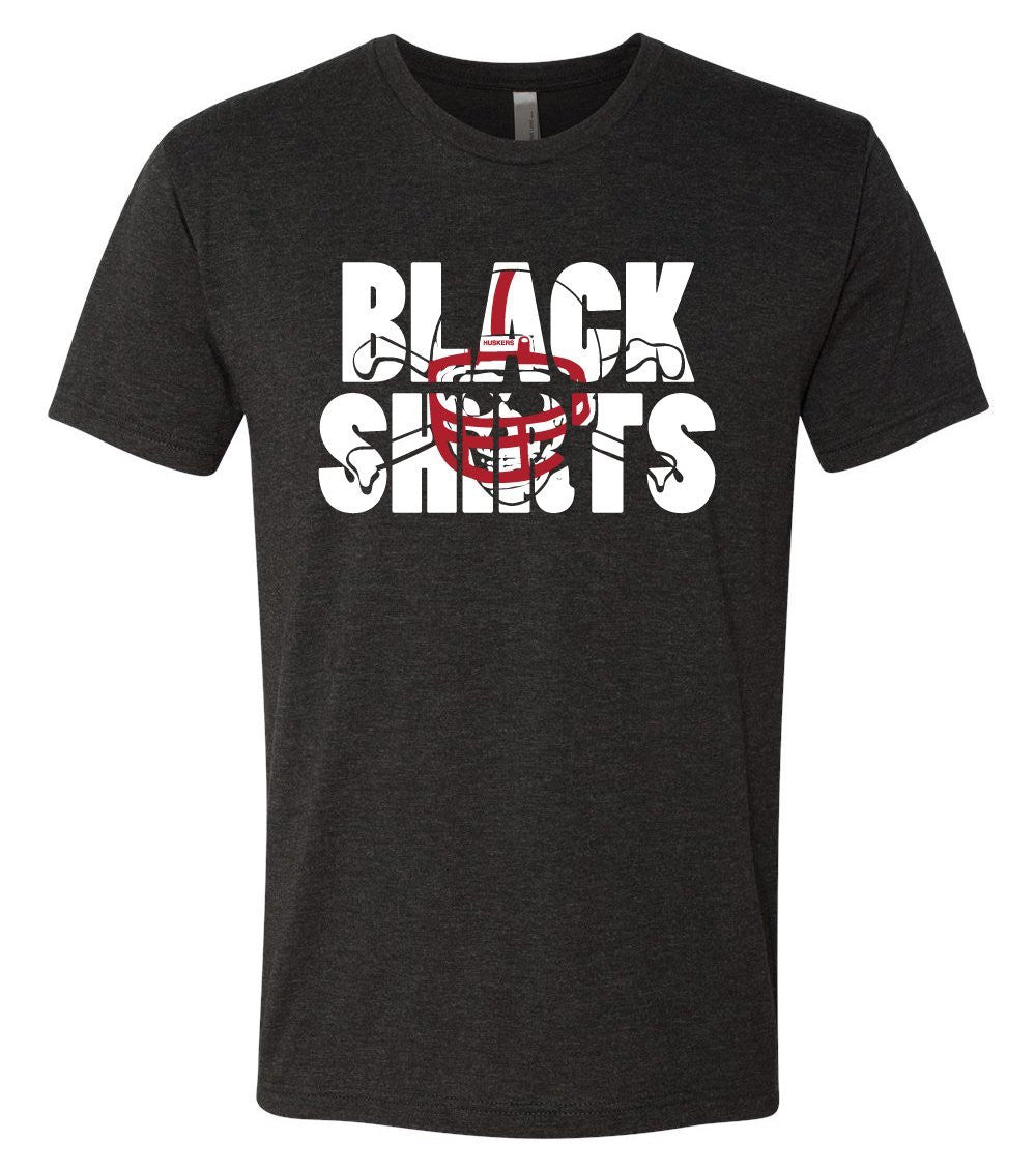 Premium Tri-Blend Nebraska Cornhuskers Football "BLACKSHIRTS" Tee Shirt