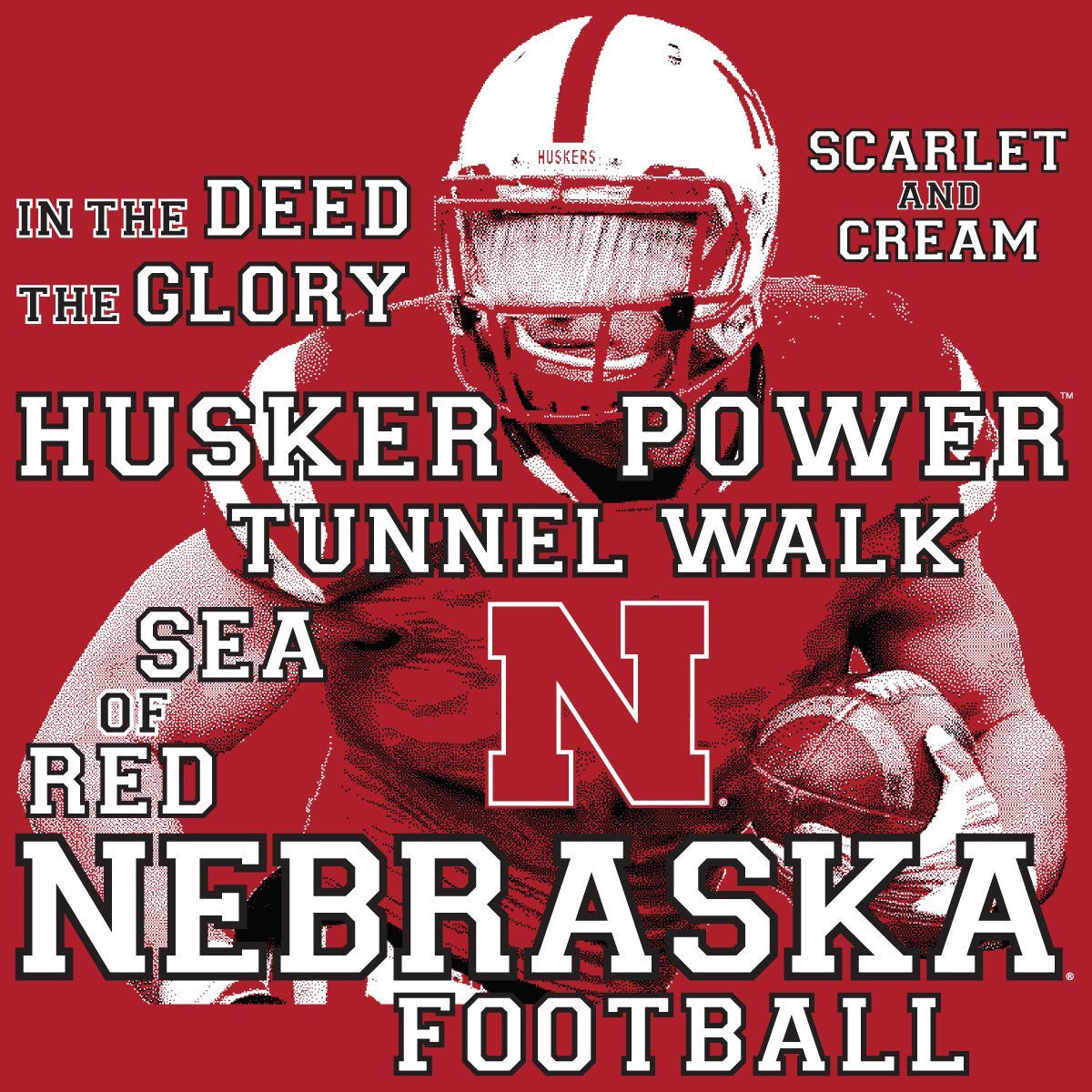 Nebraska Football Traditions Unisex Short Sleeve Tee Shirt - Red High Resolution Detail