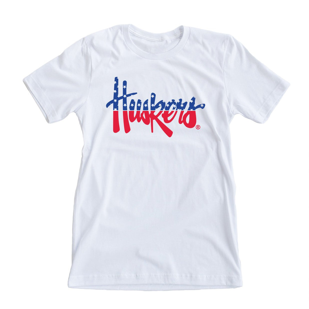 RED WHITE AND BLUE - AMERICA HUSKERS TEE