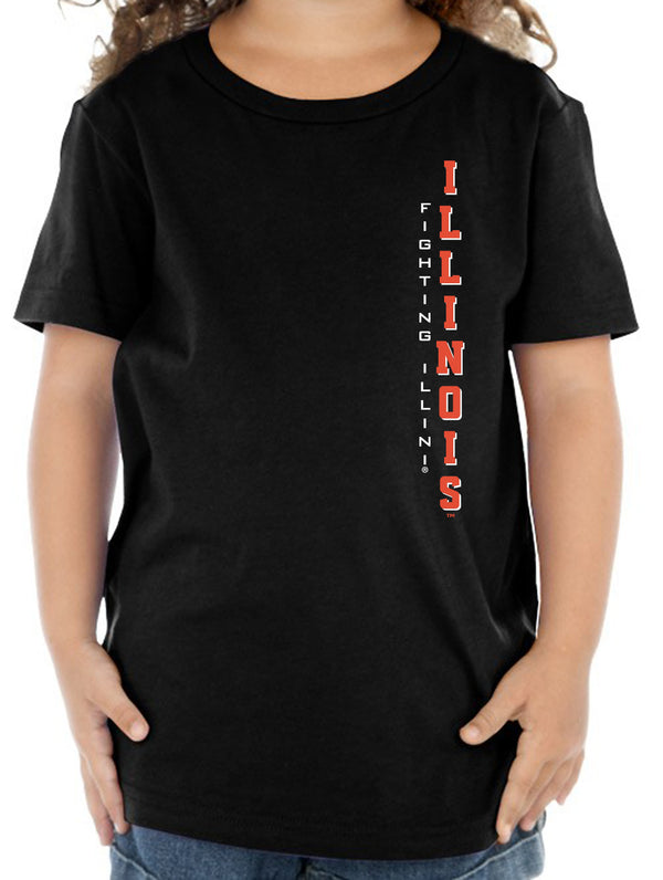 Illinois Fighting Illini Toddler Tee Shirt - Vertical Illinois Fighting Illini