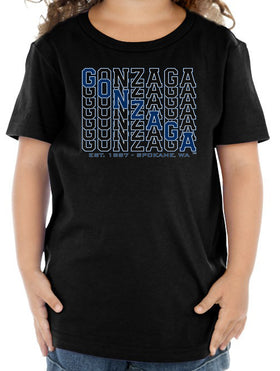 Gonzaga Bulldogs Toddler Tee Shirt - Diagonal Echo Gonzaga