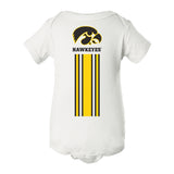 Iowa Hawkeyes Infant Onesie - Vert Stripe with Tigerhawk