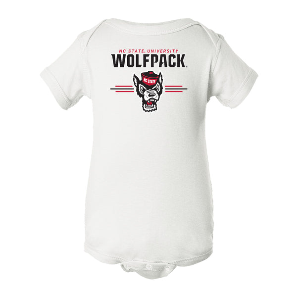 North Carolina State Wolfpack Infant Onesie - 3-Stripe Primary Logo