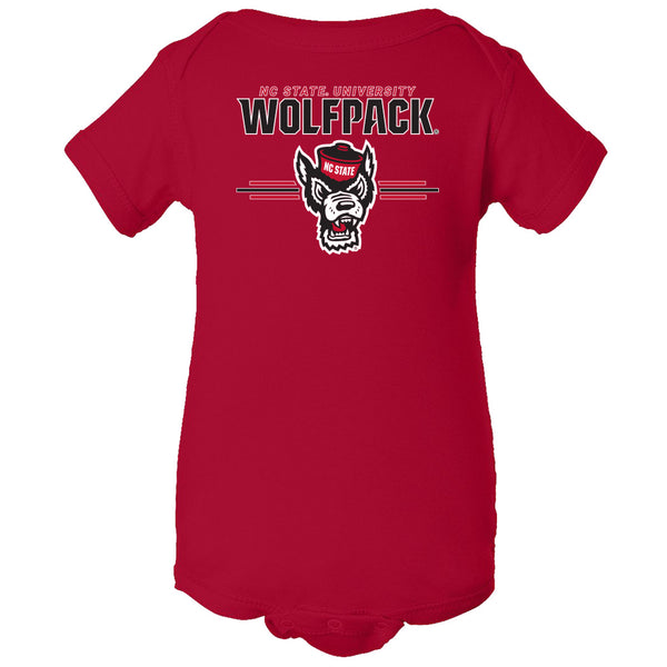 North Carolina State Wolfpack Infant Onesie - 3-Stripe Primary Logo