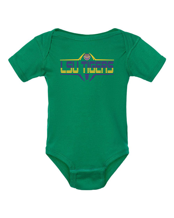 LSU Tigers Infant Onesie - Striped Tigers Football Laces