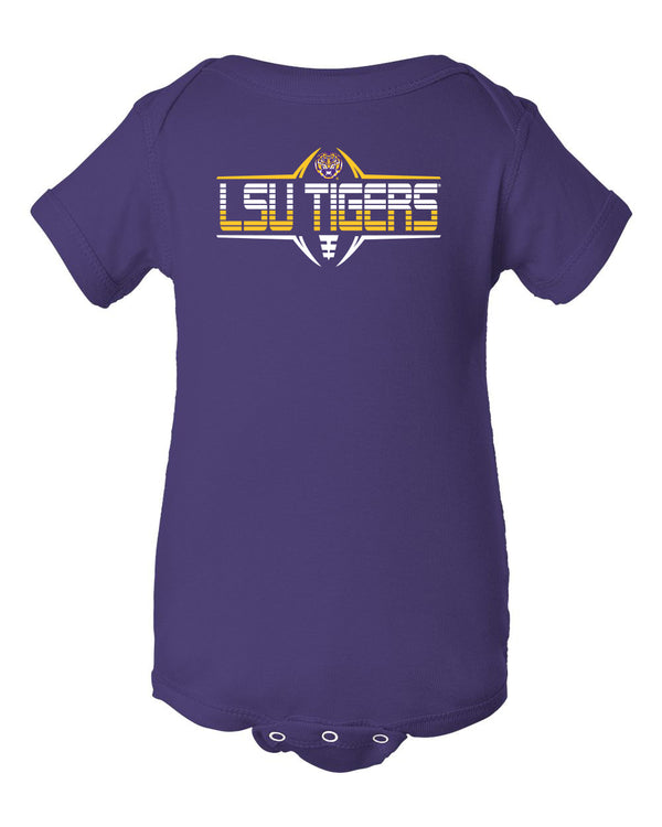 LSU Tigers Infant Onesie - Striped Tigers Football Laces