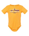 LSU Tigers Infant Onesie - Striped Tigers Football Laces