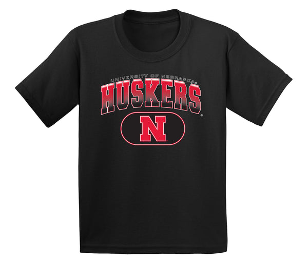 Nebraska Huskers Boys Tee Shirt - Full Color Huskers Fade with Block N