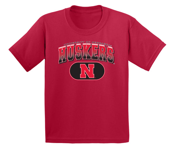 Nebraska Huskers Boys Tee Shirt - Full Color Huskers Fade with Block N