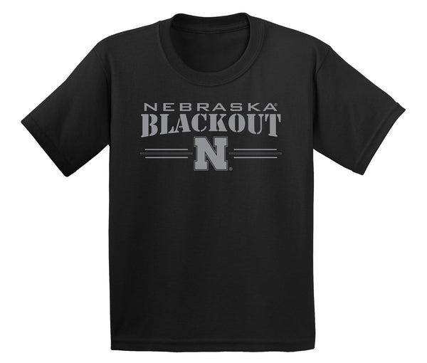Nebraska Huskers Boys Tee Shirt - Nebraska Blackout Block N