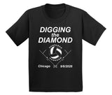 Nebraska Huskers Boys Tee Shirt - Nebraska Volleyball Digging the Diamond