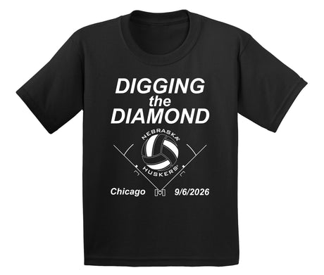 Nebraska Huskers Boys Tee Shirt - Nebraska Volleyball Digging the Diamond