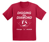 Nebraska Huskers Boys Tee Shirt - Nebraska Volleyball Digging the Diamond