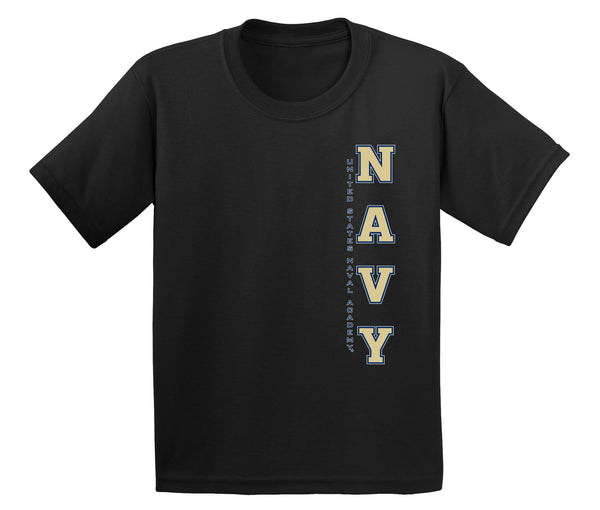 Navy Midshipmen Boys Tee Shirt - USNA Vertical Navy