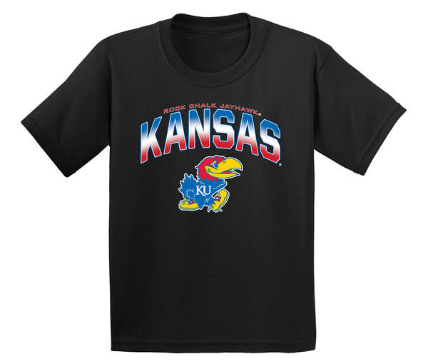 Kansas Jayhawks Boys Tee Shirt - Full Color Fade Kansas Logo