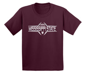 Mississippi State Bulldogs Boys Tee Shirt - Bulldogs Football Striped Laces