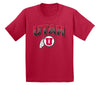 Utah Utes Boys Tee Shirt - Full Color Fade Utah Utes Logo