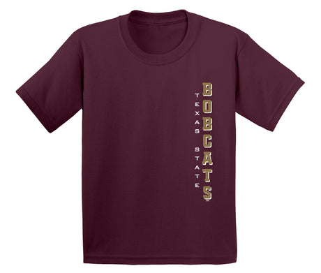 Texas State Bobcats Boys Tee Shirt - Vertical Texas State Bobcats