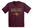 Texas State Bobcats Boys Tee Shirt - 3 Stripe State Outline Logo