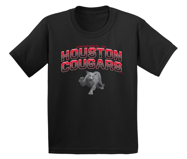 Houston Cougars Boys Tee Shirt - Full Color Fade with Cougar