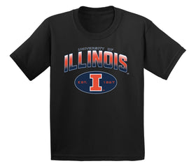 Illinois Fighting Illini Boys Tee Shirt - Full Color Fade Illinois Arch