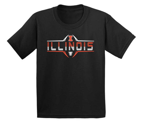 Illinois Fighting Illini Boys Tee Shirt - Striped Illinois Football Laces