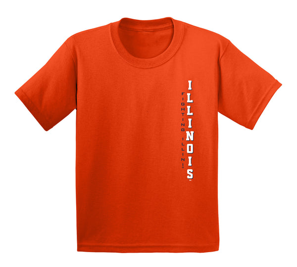 Illinois Fighting Illini Boys Tee Shirt - Vertical Illinois Fighting Illini