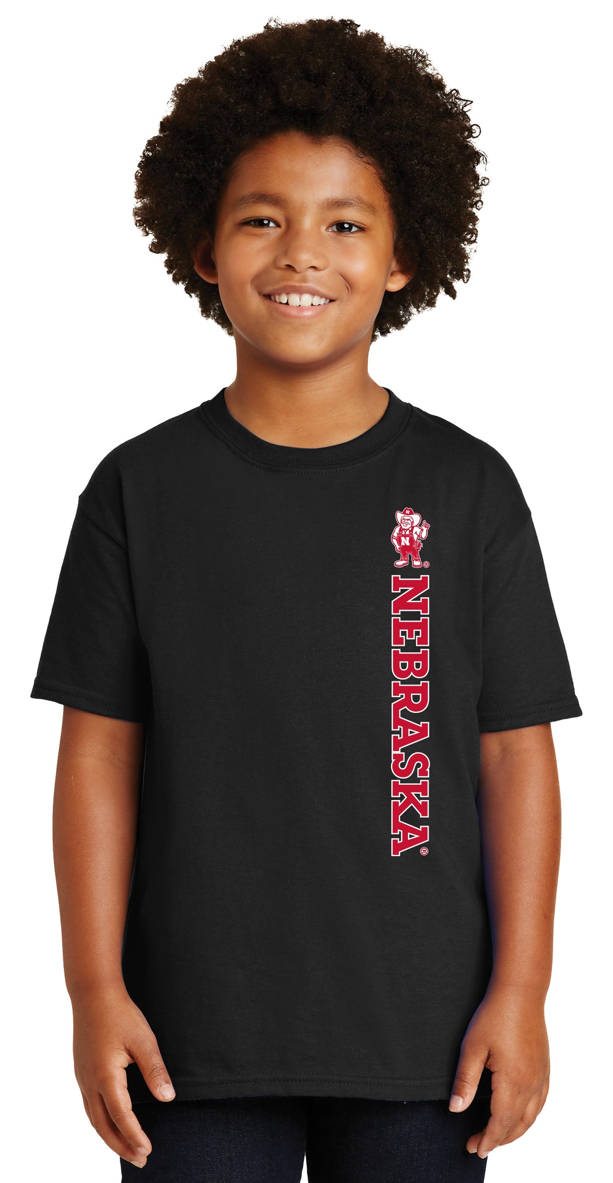 Nebraska Huskers Boys Tee Shirt - Vertical Nebraska Herbie Husker
