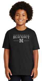 Nebraska Huskers Boys Tee Shirt - Nebraska Blackout Block N