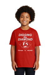 Nebraska Huskers Boys Tee Shirt - Nebraska Volleyball Digging the Diamond