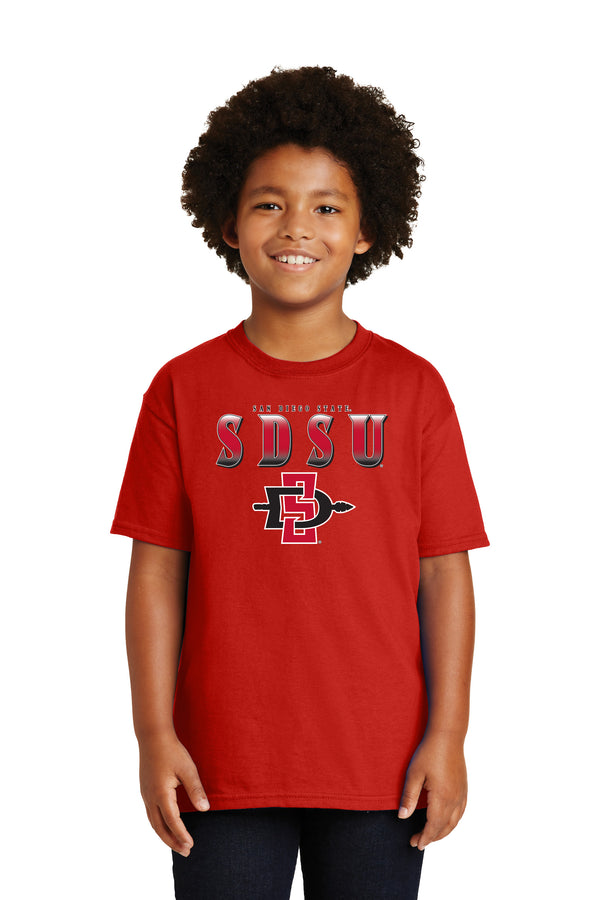 San Diego State Aztecs Boys Tee Shirt - SDSU Full Color Fade Aztecs Logo