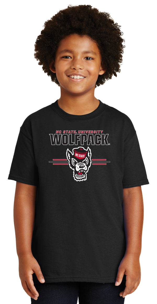 North Carolina State Wolfpack Boys Tee Shirt - 3-Stripe Primary Logo